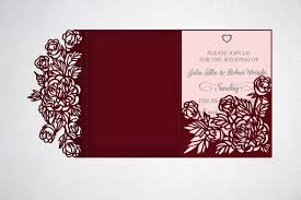 Download Tri Fold Wedding Invitation Svg Dxf Laser Cut Template 78759 Paper Cutting Design Bundles
