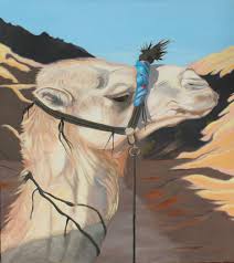 Oil painting of a camel. Sinai Camel Painting By Holly Raab Saatchi Art