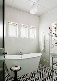 White circle tile bathroom floor. White Circle Tile Bathroom Floor Design Ideas