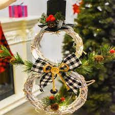 Check spelling or type a new query. Wholesale Christmas Wreath Led String Lights Snowman Christmas Garland Rattan Door Xmas Tree Decoration Black Black White From China Tvc Mall Com