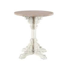29h X 26 In In Diameternatural Top Round Accent Table With White Base Kirklands Round Accent Table Accent Table Wood End Tables