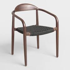 World Market With A Softly Curving Eucalyptus Wood Frame And A Charcoal Gray Nautical Rope Woven Dining Room Chairs Upholstered Dining Chair Set Dining Chairs