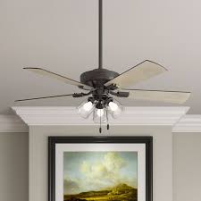 Ceiling fan huge leaf blades with five light kits pull chain control outdoor ceiling fans light hunter ceiling fans. Hunter Fan 52 Crestfield 5 Blade Standard Ceiling Fan With Pull Chain And Light Kit Included Reviews Wayfair