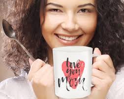 Love You Mom Coffee Mug, Mothers Day Gift, Birthday Present Idea for Her,  Daughter or Son Gift, Christmas Gift