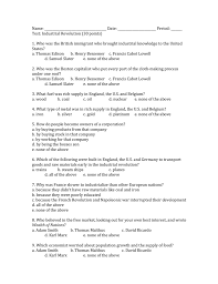 Industrial Revolution Study Guide