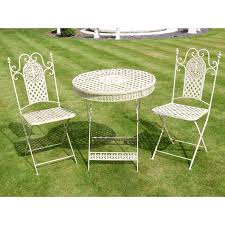 Livraison à domicile ou en retrait magasin ! Table De Jardin Ronde Avec Deux Chaises Pliantes En Metal