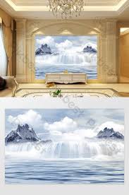 Marble Custom Abstract Mountain River Waterfall Jiangshan Song Background Wall Decors 3d Models Tif Free Download Pikbest In 2020 Sunrise Background Landscape Decor Wall Cloud