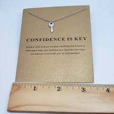 Creating jewelry display cards for earrings, necklaces and bracelets. Fashion Necklaces Pendants Make Wish Confidence Is Key Small Simple Key Necklace Wish Card Lucky Jewelry Jewelry Watches