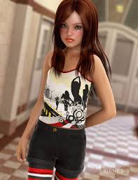 Candid teen in very short skirt. Andrea For Genesis Young Teen Julie Daz 3d