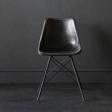 Industrial Chairs Where Saints Go Chair Black Leather Seating Industrial Dining Chairs