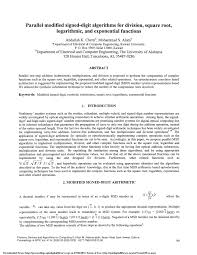Then we do the (now easy) multiplication simplifying fractions and complex fractions. Pdf Parallel Modified Signed Digit Algorithms For Division Square Root Logarithmic And Exponential Functions