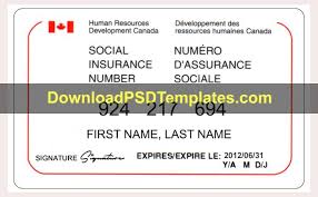 Social Insurance Number Template Psd Canada Editable Sin In 2020 Templates Templates Printable Free Card Templates Free