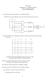 Physical sciences, exponential function, distributive law. Doc Class Xii Assignment Computer Science Topic Boolean Algebra Anni Kumar Academia Edu