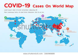 Stockvektor 1664968888 med Covid19 Covid 19 Map Confirmed Cases ...