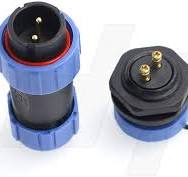 HangTon HE21 2 Pin 30A 500V Connector Cable Male Plug Panel Mount Socket  LED Power, Waterproof Aviation Circular Connector (Crimp)