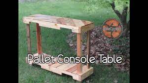 The pallet sofa offers a cost effective, multipurpose and comfortable seating arrangement. Console Table Built From 100 Reclaimed Pallet Lumber Youtube