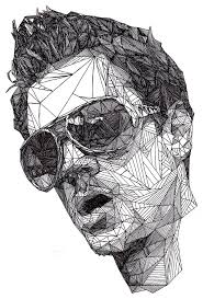 Black And White Self Portrait Art Dazzling Pen Portraits By Josh Bryan Geometric Portrait Geometric Art Portrait