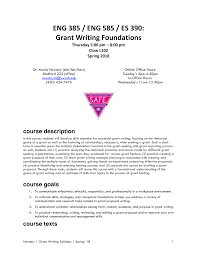 ENG 385 / ENG 585 / ES 390: Grant Writing Foundations