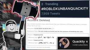 Roblox Just Banned Quackity Forever Youtube