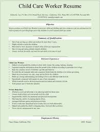 sample child care worker resumes for