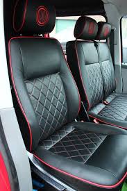 Black And Red Leather Car Interior Riki Requested This Interior And He Went For Black Leather Black Perforated Leather Red Leather Piping Automotive Upholstery Black Leather Perforated Leather