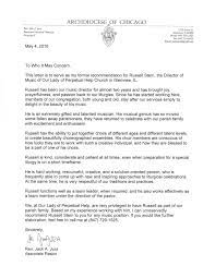 I am well aware of working as in charge of hiring, firing and disciplining of staff members. Russell Stern Church Music Director Recommendations