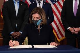 Representative from california since 1987. Nancy Pelosi Signs Trump Impeachment Documents