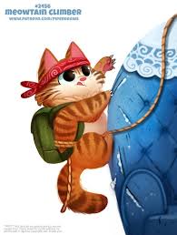 Daily Paint 2456 Meowtain Climber Piper Thibodeau On Artstation At Https Www Artstation Com Artwork Kakxa Cute Drawings Cute Animal Drawings Daily Painting