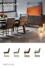 The Alchemy Chair S Brushed Gold Metal Frame And Comfortably Padded Seat Transform A Simple Chair Shape Dining Inspiration Dining Chairs High Quality Furniture