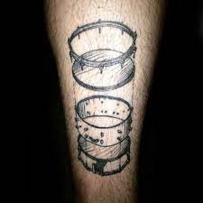 Drum's tattoo, mézin, aquitaine, france. 70 Drum Tattoos For Men Design Ideas For Musical Instruments Unique 70 Drum Tattoos For Men Design Tattoos For Guys Drum Tattoo Drum Stick Tattoo
