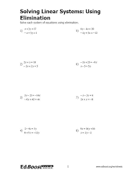 Elimination is another way to solve systems of equations besides graphing and substitution. 29 Systems Of Equations Elimination Method Worksheet Answers Worksheet Project List