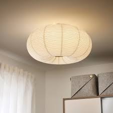 Risbyn Led Plafond Vit 50 Cm Ikea Plafondlamp Laag Plafond Verlichting Papieren Lamp