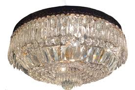 Flush mount ceiling lights used to be considered a boring lighting category, limited to plain opaque globes that only served one popular flushmount fixtures are available in a variety of finishes, ensuring that whichever one you choose will perfectly compliment your. Large Vintage Crystal Flushmount Ceiling Lamp For Sale At Pamono