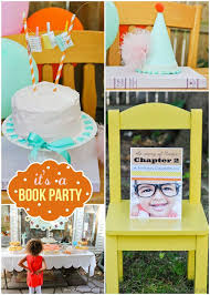 Adorable Chapter 2 Book Themed Birthday Party Pizzazzerie Book Birthday Parties Book Themed Birthday Party Book Themed Party