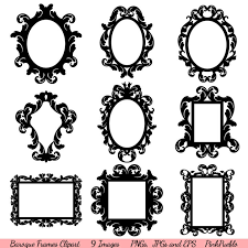 Baroque Frames Clipart Clip Art Vintage Frames Borders Clipart Clip Art Commercial And Personal Use Cornici D Epoca Cornici Decorazione Arte Murale