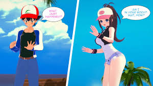 Body Swap by Wit (Hilda and Ash) Pokemon - Porn Cartoon Comics