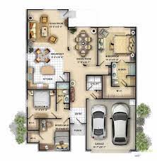 With two bedrooms, where the second bath doubles up as a powder room, it makes sense to place the bathroom closer to the social spaces rather than attached to the second bedroom. Modern House Family House 4 Bedroom House Floor Plans 3d Novocom Top
