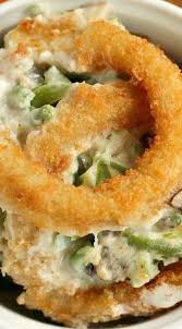 Green Bean Casserole With Onion Rings Green Bean Casserole Food Yummy Casseroles