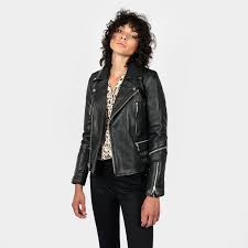 Defector Black Leather Jacket With Nickel Hardware Original Fit Size S