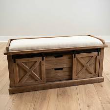 Lorem ipsum dolor sit amet consect etur adipiscing elit. Natural Barn Doors Storage Bench With Cushion Kirklands