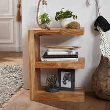 mumbai beistelltisch braun holz massiv beistelltisch regal cube massivholztisch
