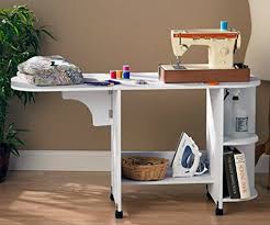 Enjoy free shipping on most stuff, even big stuff. Rolling Sewing Machine Craft Table Drop Leaf White Folding Desk Storage Shelves