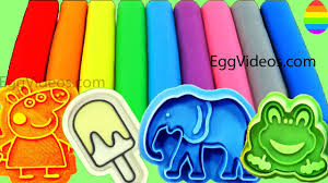 Learn Colors Play Doh Ice Cream Popsicle Peppa Pig Elephant Molds Fun Creative For Kids Rhymes Youtube