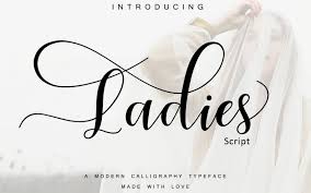 Scarlett font family modern script & sans with a handmade calligraphy style, decorative characters and a dancing baseline! Ladies Script Font Fontlot Com