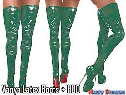 Second Life Marketplace Nasty Dreams Vanya Latex Boots Green