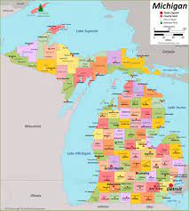 Michigan Map With Cities And Counties Michigan State Map | Usa | Maps Of Michigan (Mi)