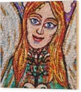 Loving Angel with a Rose Heart Metal Poster by Laura Sweeney