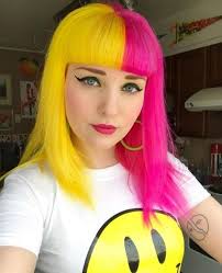 Pin By Malorie Sell On Beautiful Hair Yellow Hair Color Split Dyed Hair Hair Looks