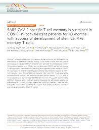 PDF) SARS-CoV-2-specific T cell memory is sustained in COVID-19  convalescent patients for 10 months with successful development of stem  cell-like memory T cells