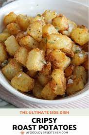 These Crispy Roast Potatoes Are The Perfect Combination Of Crunchy And Fluffy Potato Recipes Side Dishes Cooking Recipes Roast Potatoes